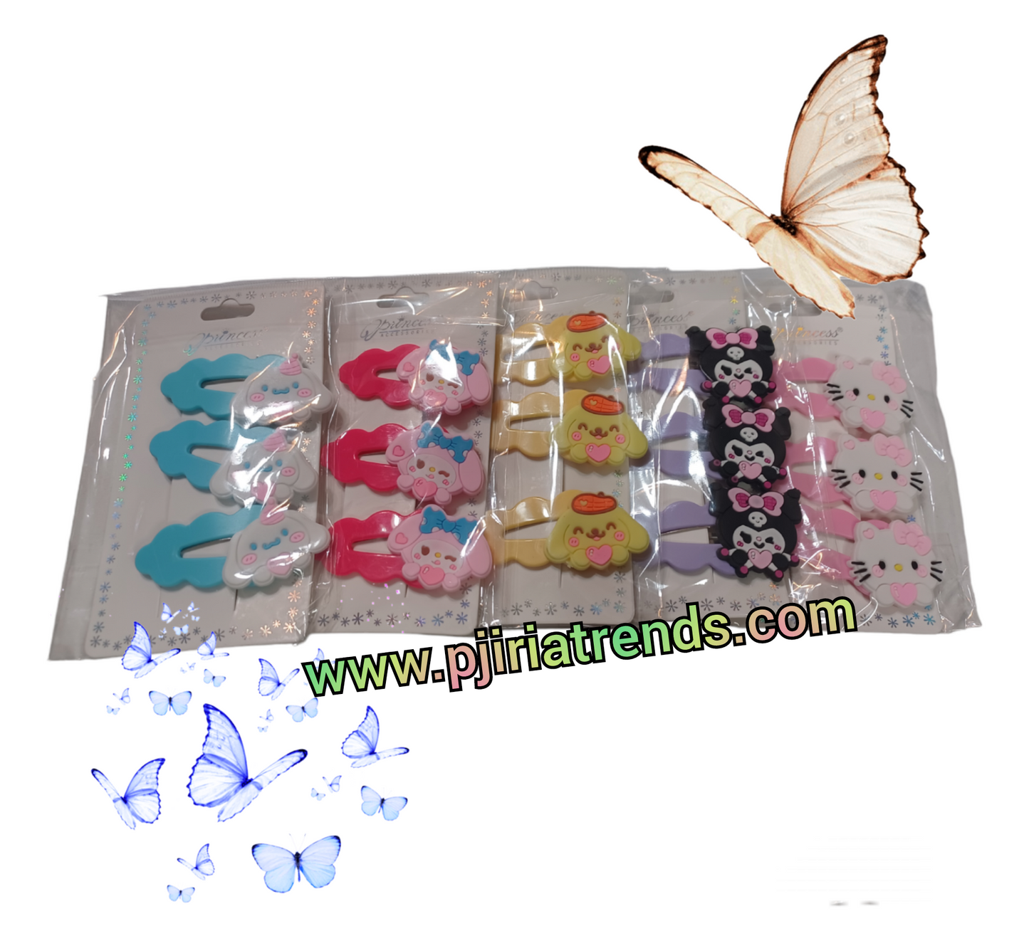 Pinza para el pelo de dibujos animados Kawaii 3 piezas