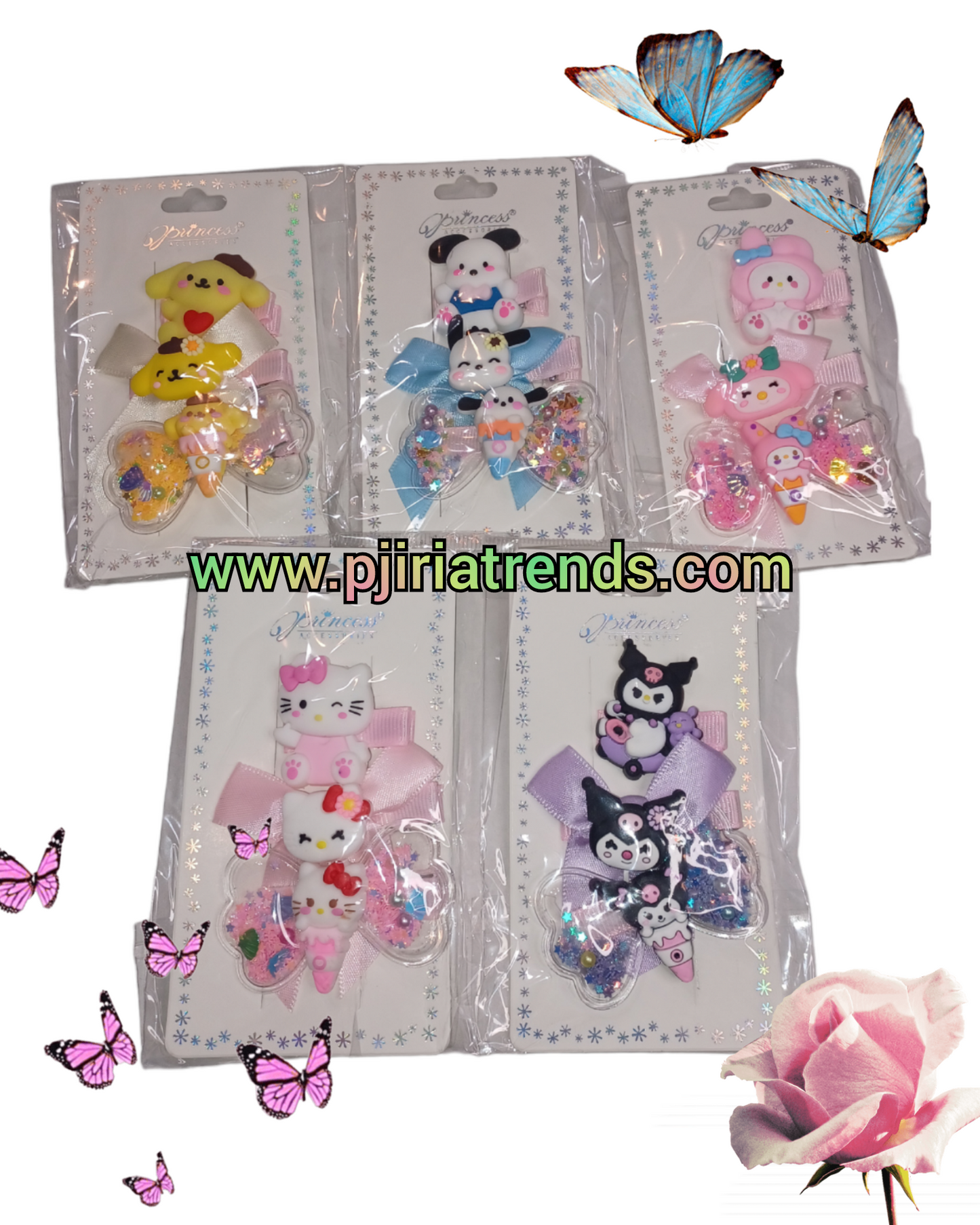 Conjunto de pinzas para el cabello de dibujos animados lindo
