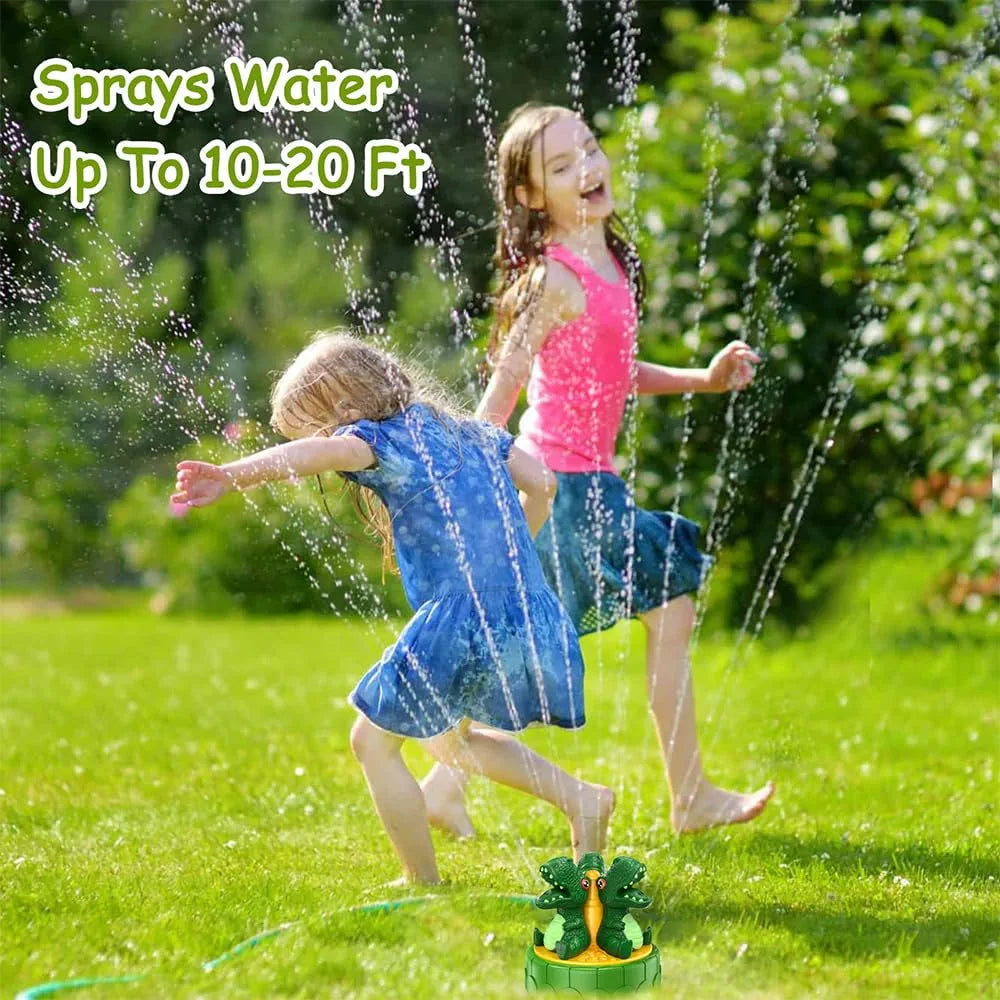 Dinosaur SPLASH Water Sprinkler for Kids, 360° Rotation