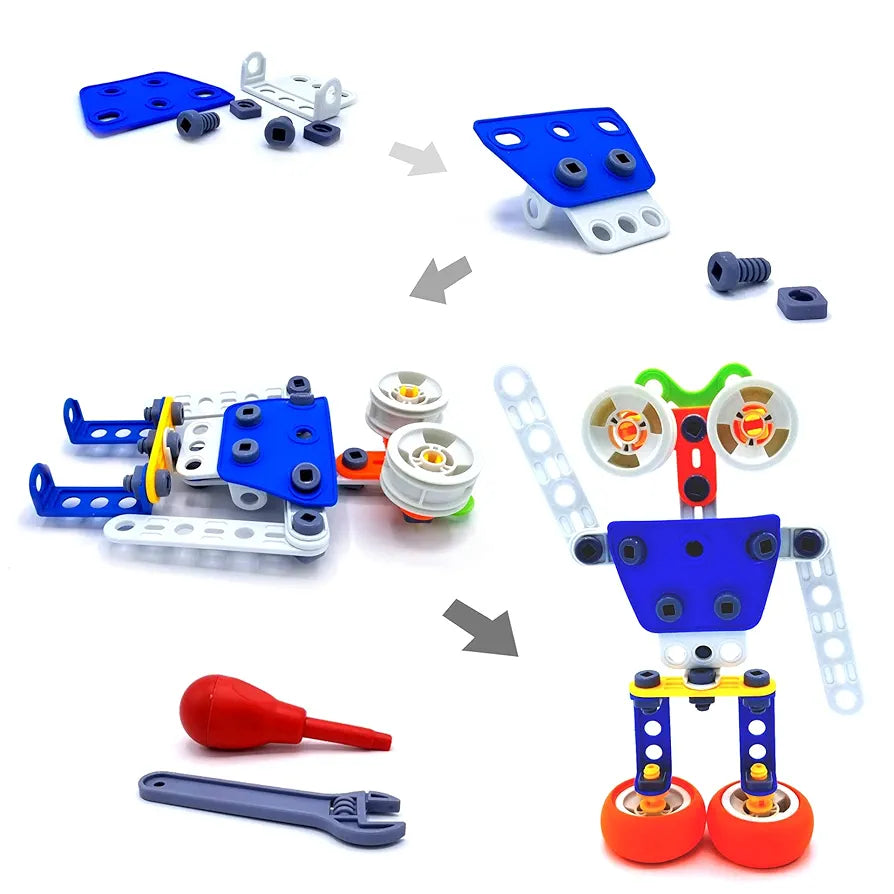 BUILD & PLAY - DIY Creative Junior Educational STEM Learning Construction Set for Boys & Girls 5+Years (tools Included)
