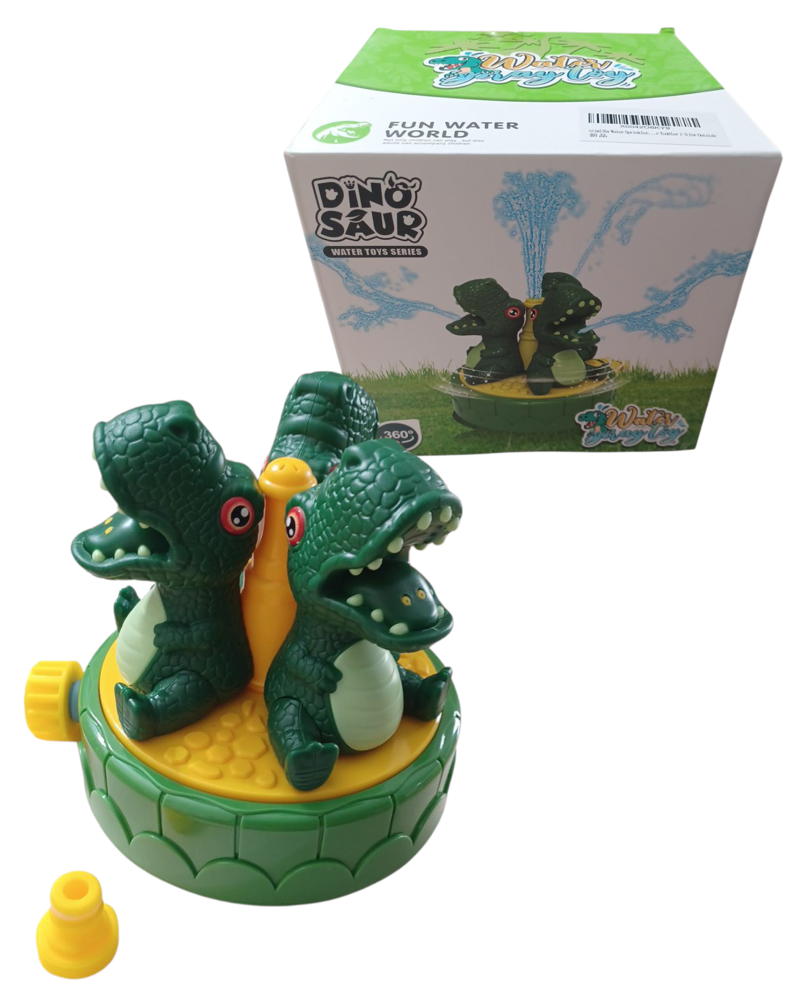 Dinosaur SPLASH Water Sprinkler for Kids, 360° Rotation