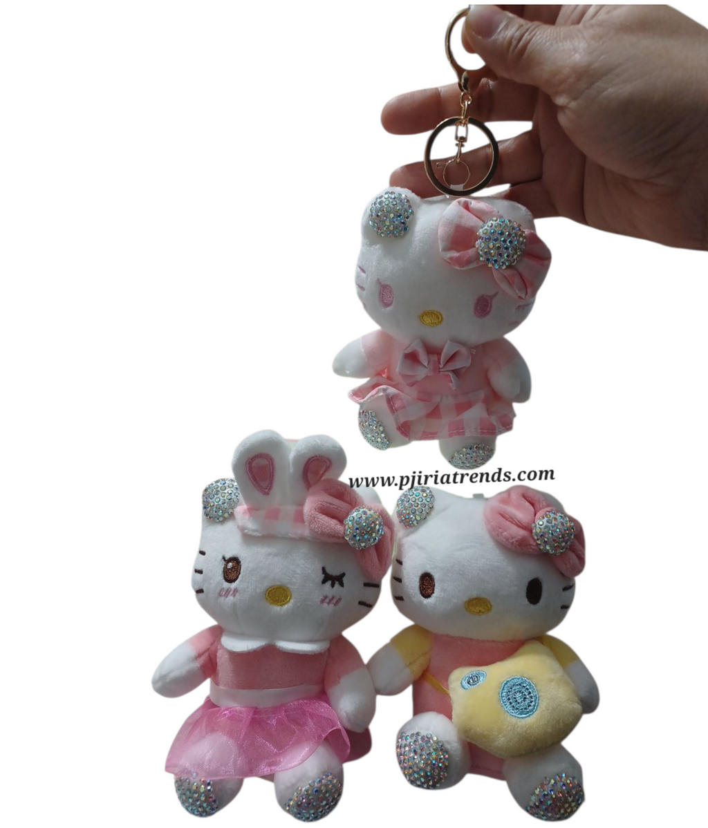 Cute HK Plushie Rhinestones Keychain