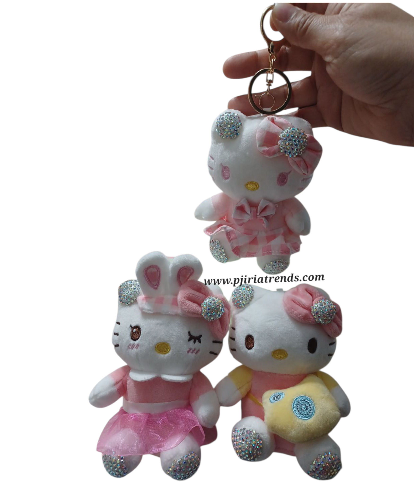 Cute HK Plushie Rhinestones Keychain