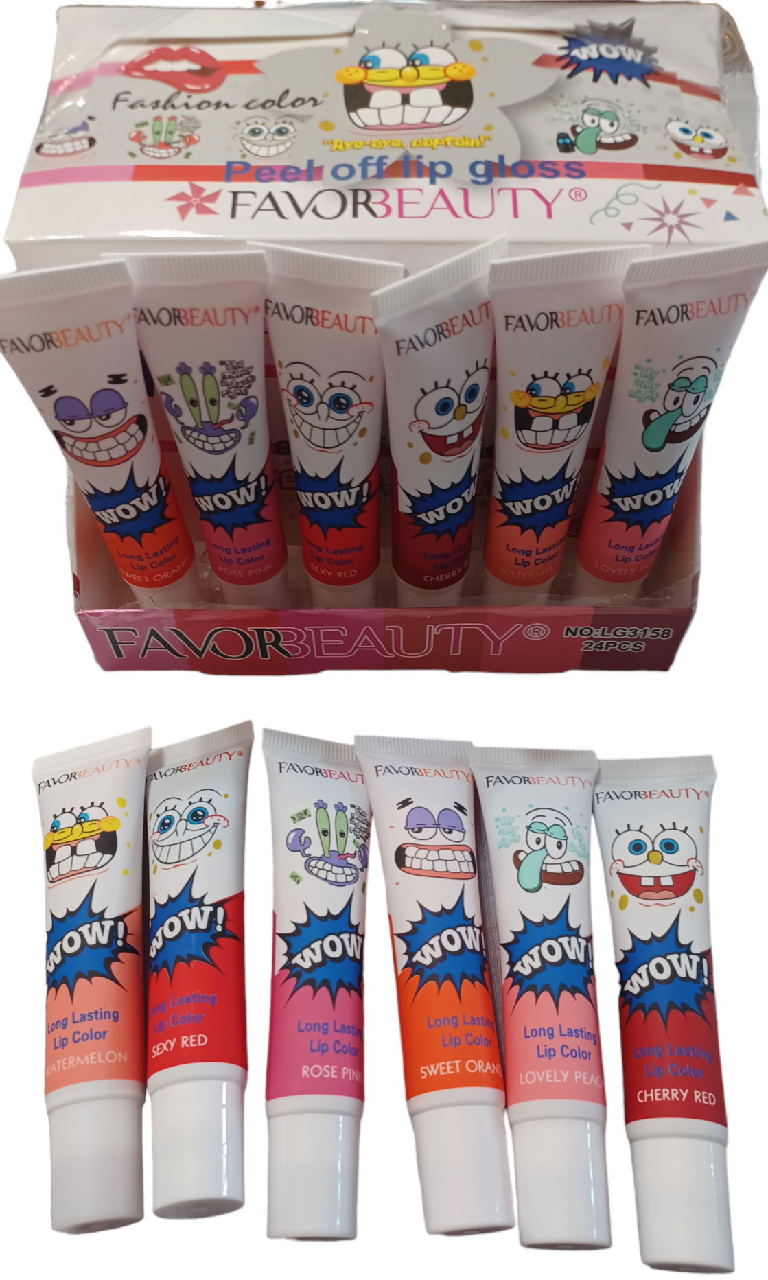 Bob Esponja Brillo de labios despegable