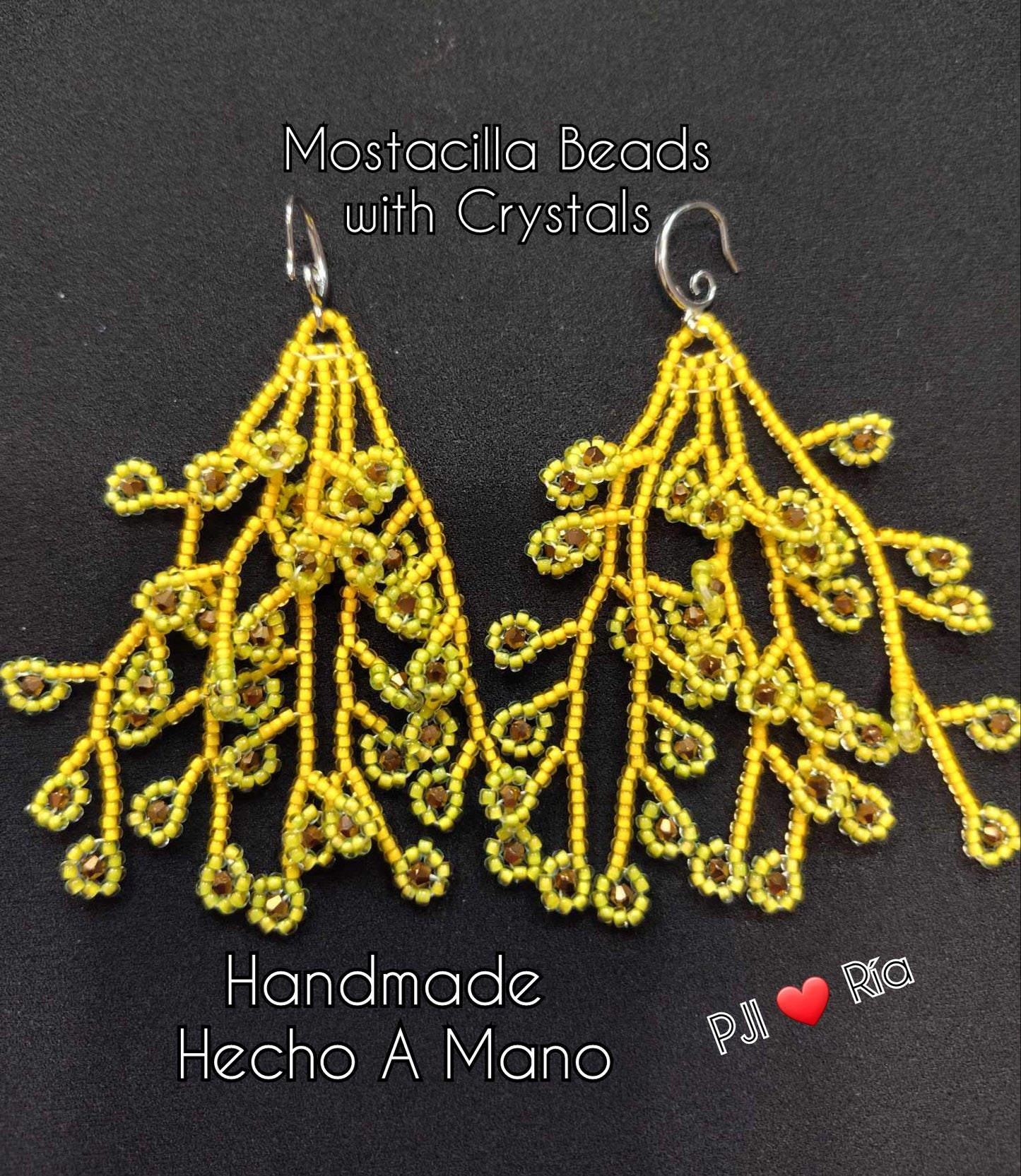 PJI❤️Ría Handmade Mostacilla Dangle Flower Crystal Beads