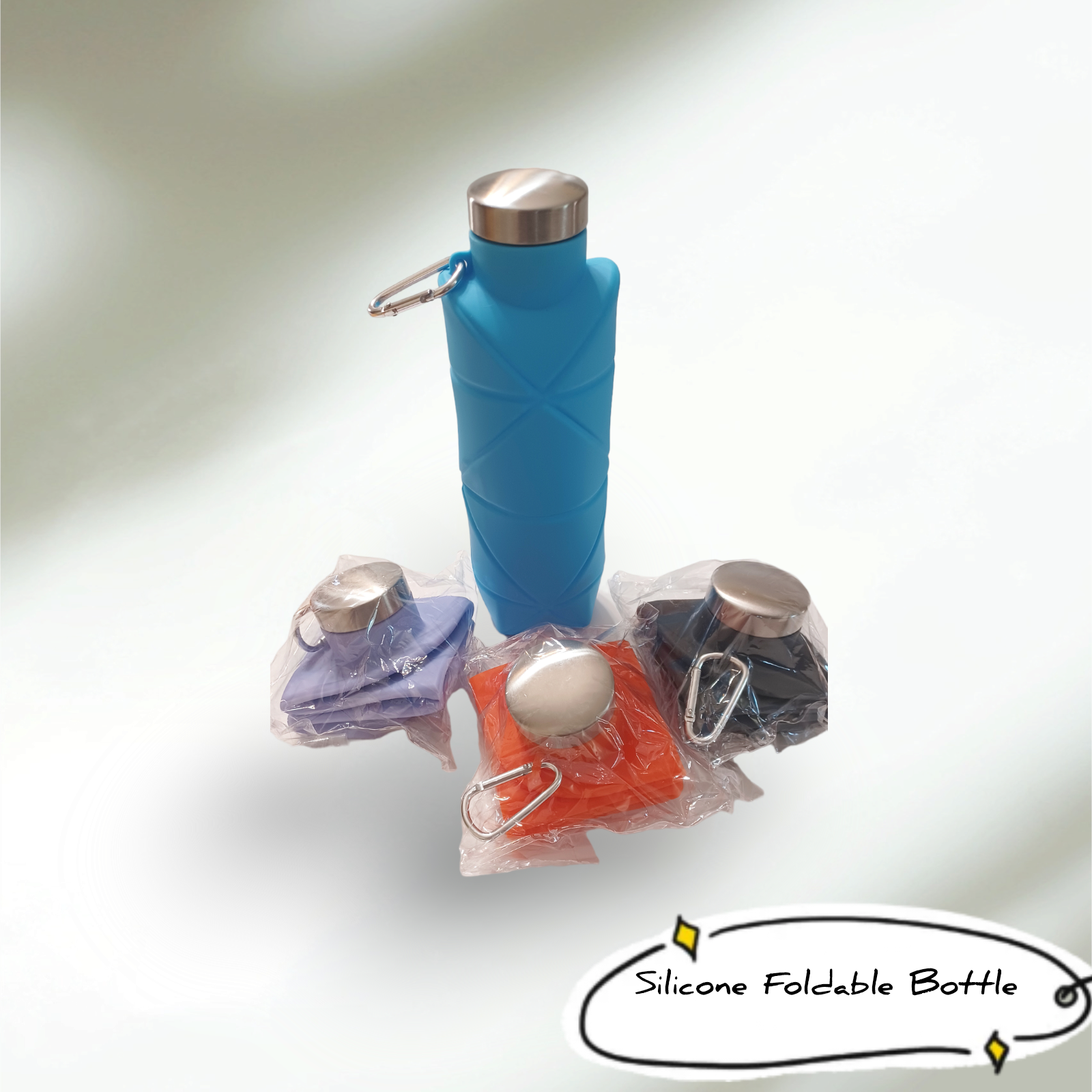 Botella plegable deportiva de silicona