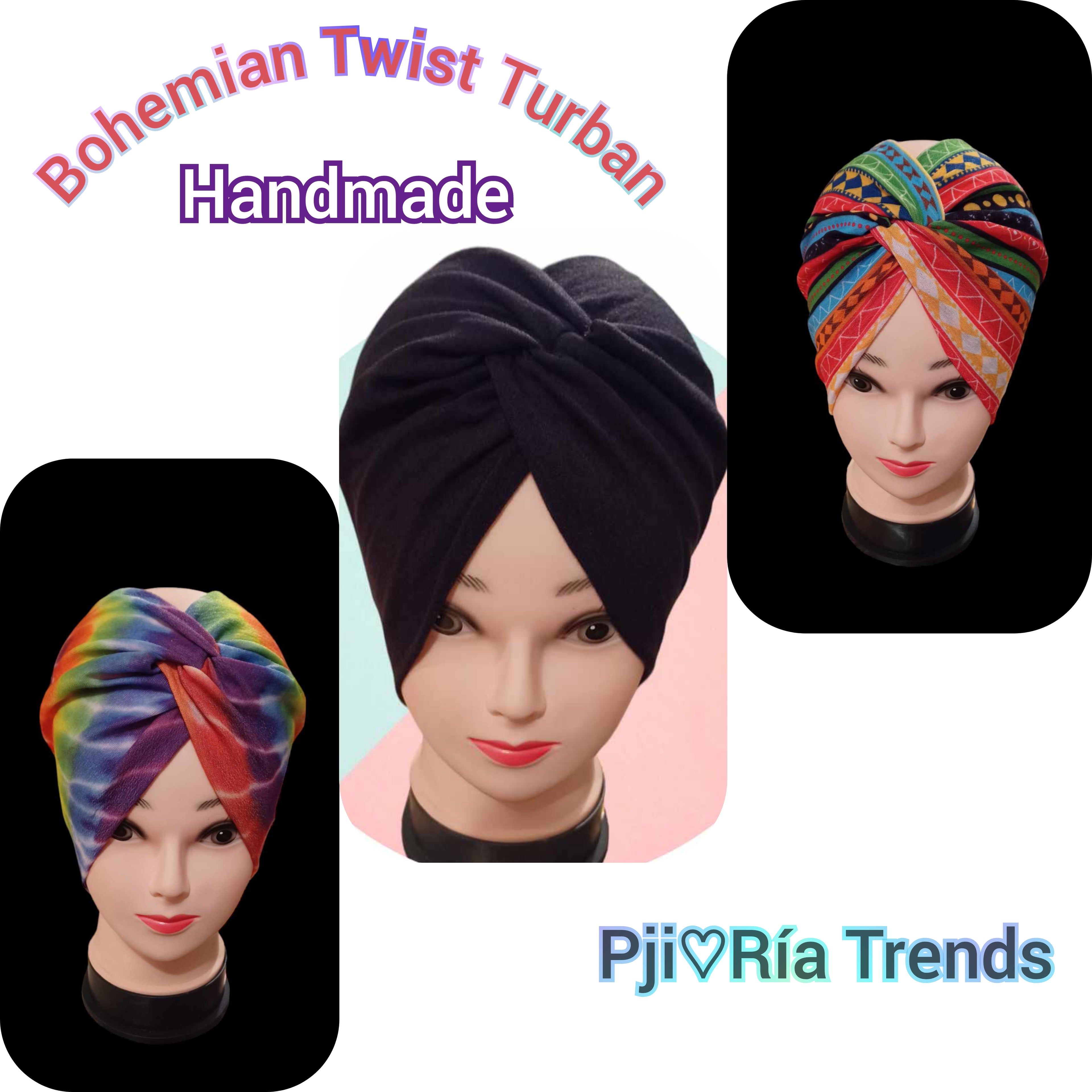Handmade Bohemian Twist Wide Turban Headband