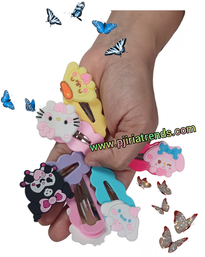 Pinza para el pelo de dibujos animados Kawaii 3 piezas