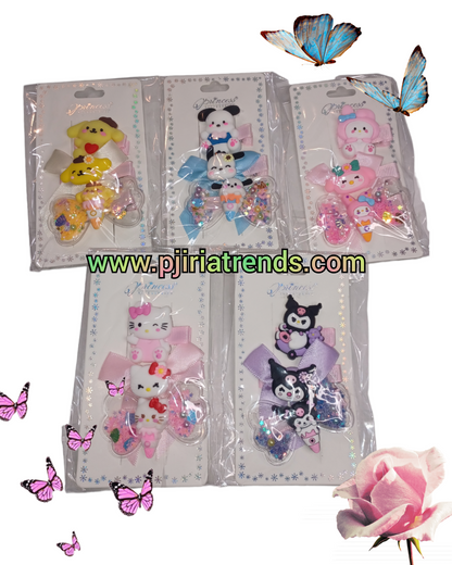 Conjunto de pinzas para el cabello de dibujos animados lindo