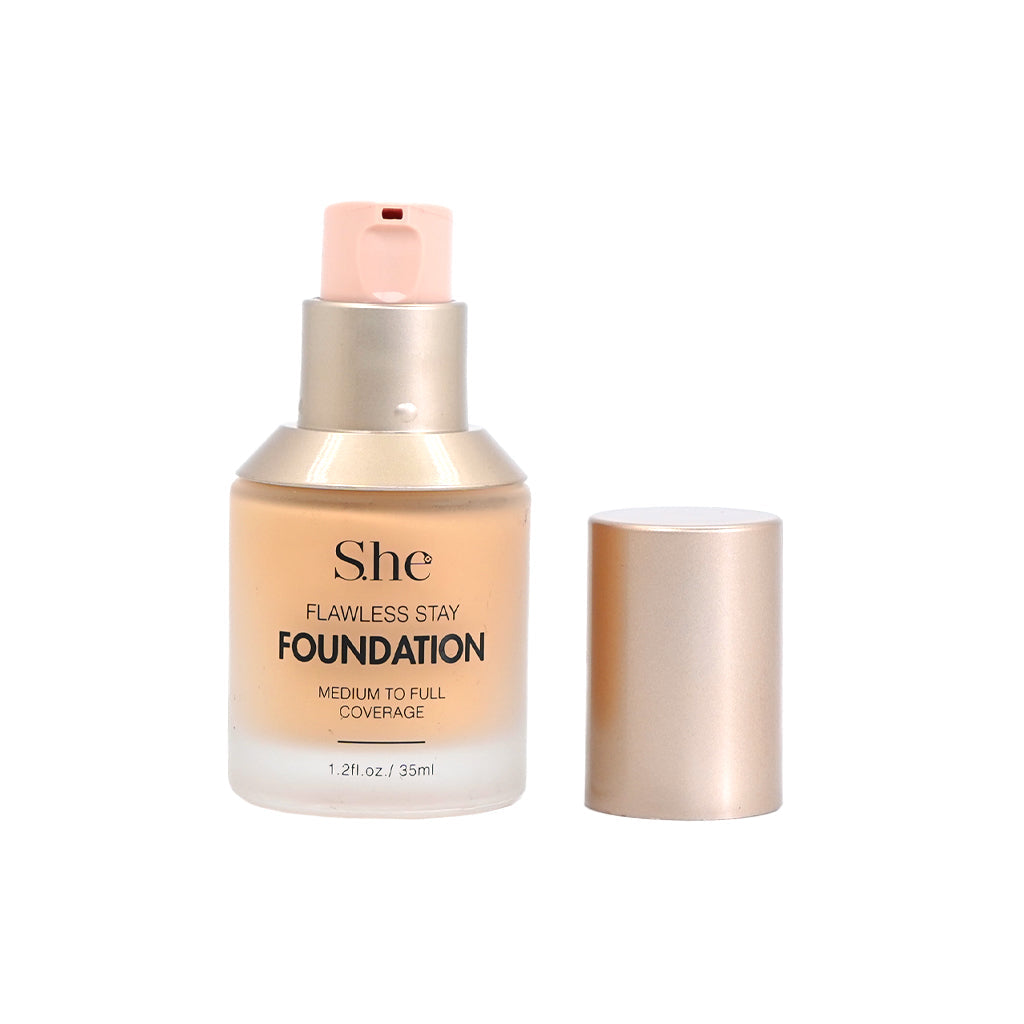 S.he FLAWLESS STAY FOUNDATION Medium to Full COVERAGE